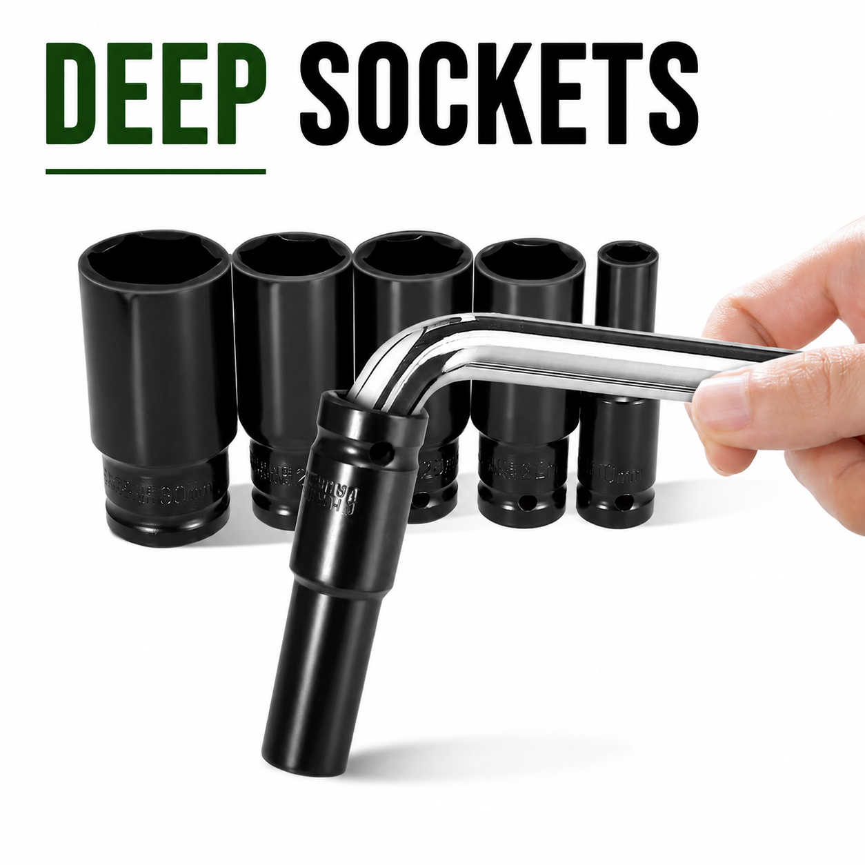 20PCS 8-32MM 1/2" Drive Deep Impact Socket Set CR-V Steel Metric Sockets Long AU