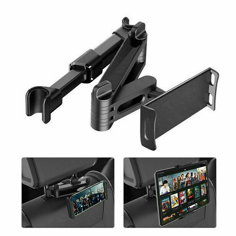 Car Back Seat Headrest Long Mount Extendable Universal Holder fits Tablet Rotate