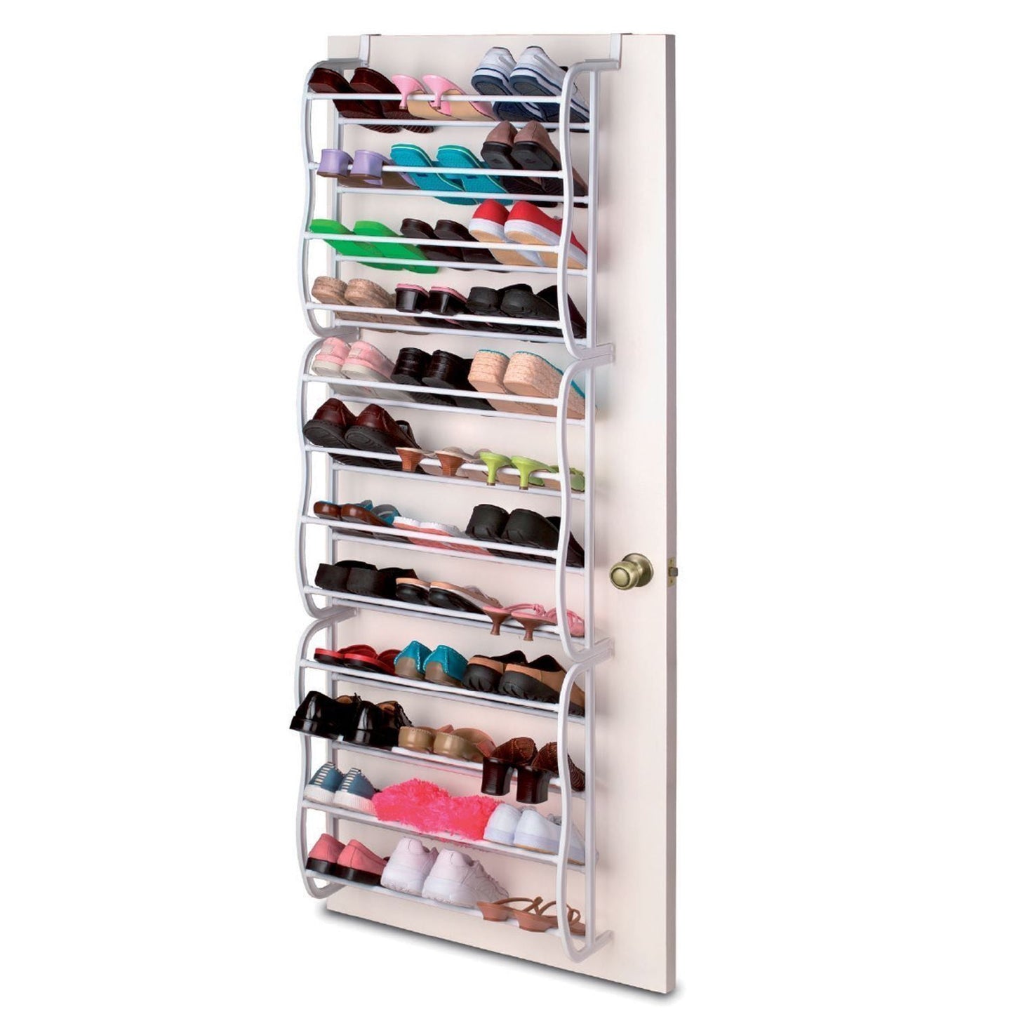 36 Pair Shoe Over Door Hanging Holder Organiser Shelf Rack Storage Hook AU Stock