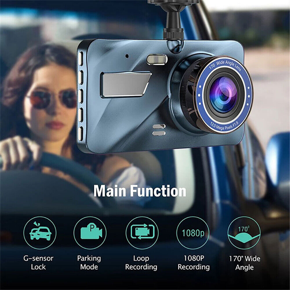 1080P Car Dash Dual Camera Video DVR Recorder Front Rear Night Vision G Sensor