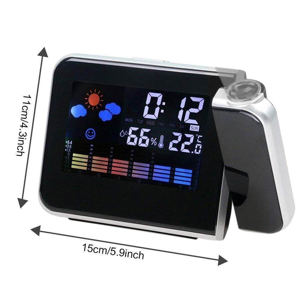 Smart Digital LED Projection Alarm Clock Temperature Time Projector LCD Display