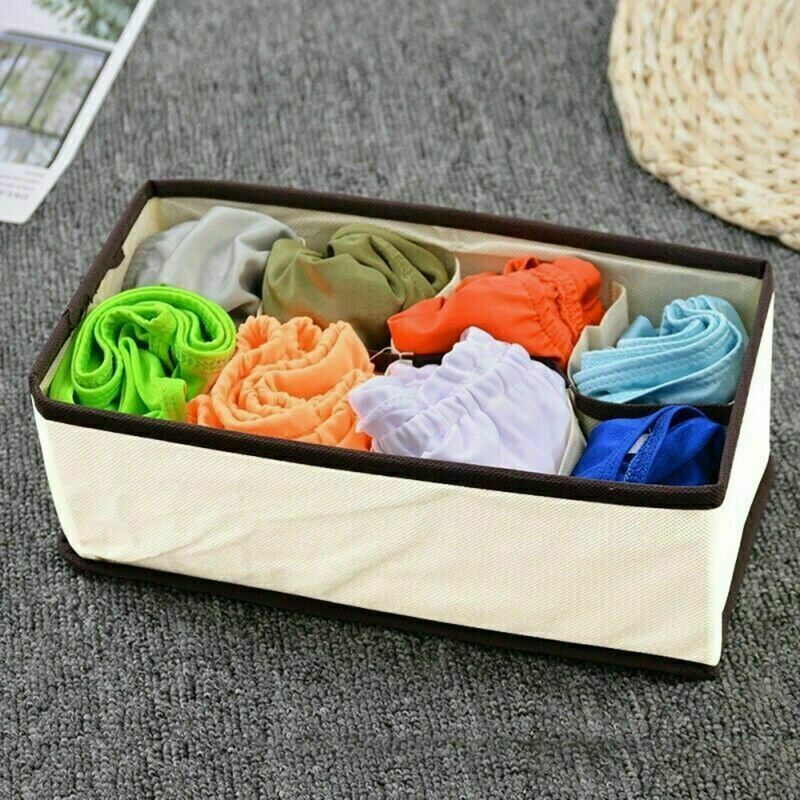 4 PCS/SET Foldable Storage Drawer Organizer Bra Underwear Closet Divider Kit AU