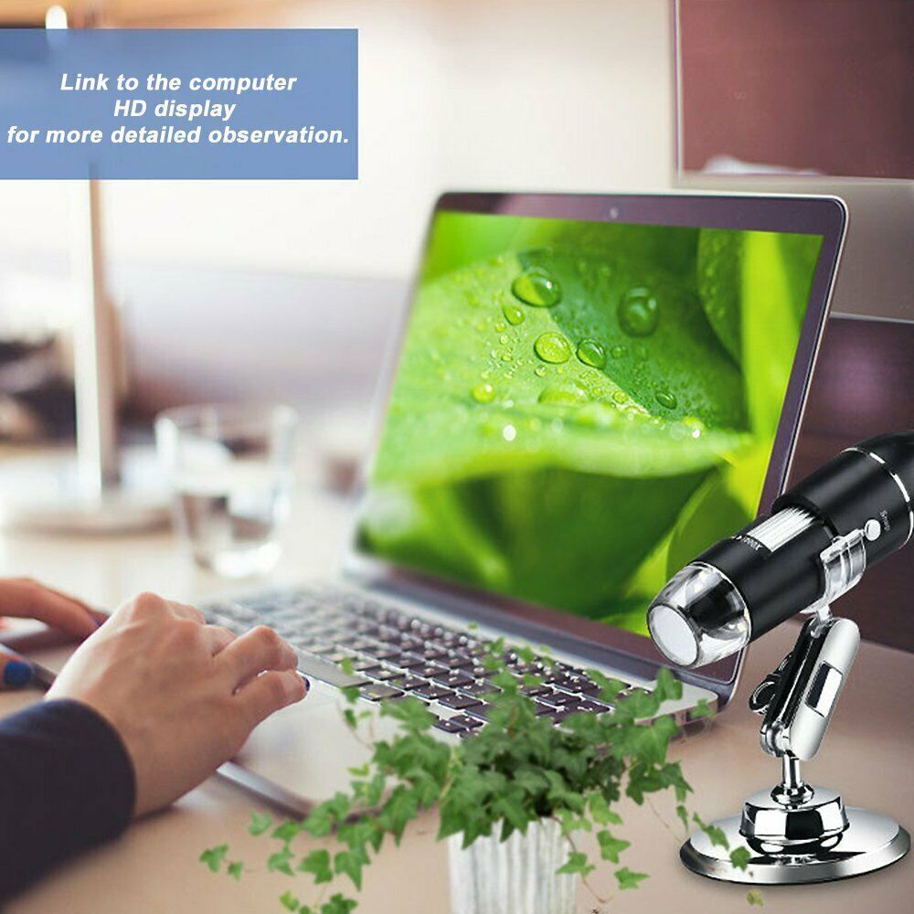 1600X Microscope 8LED Camera Magnifier Tool USB Digital for Android Mac Widows