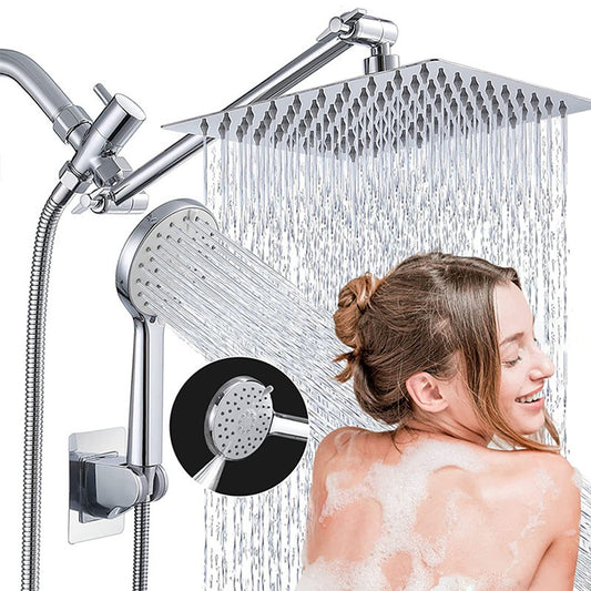 new rain shower head 8 inch handheld spray combo with ON/OFF Pause Switch