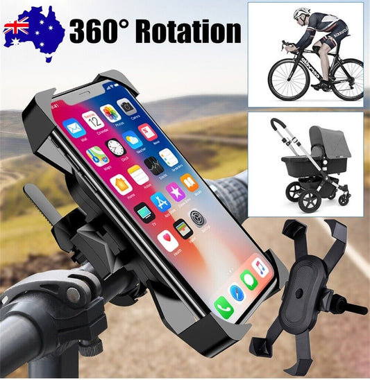 360° Universal Bike Phone Mount GPS Holder MTB Motorcycle handlebar Pram Cradle