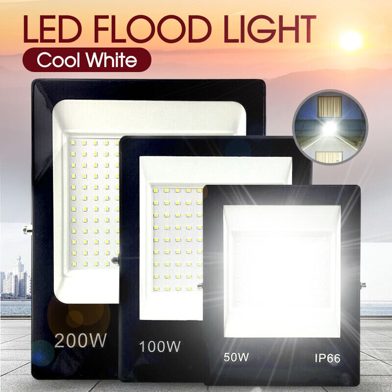 New LED Flood light 50/100/200/300W IP66 Outdoor Spotlight 240V Cool/Warm White AU