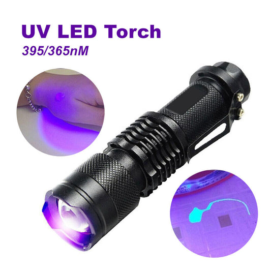 UV Ultra Violet LED Flashlight Blacklight Light 395 nM Inspection Lamp Torch