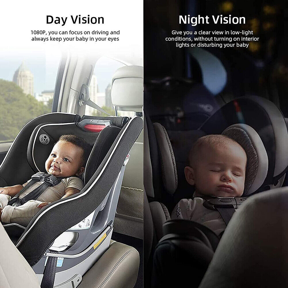 LED Night Vision Car Seat Camera Baby Monitor w/ 4.3 inch Folding Display Screen