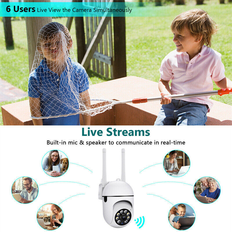 1080P WIFI IP Camera Wireless CCTV HD PTZ Smart Home Security IR Cam Outdoor