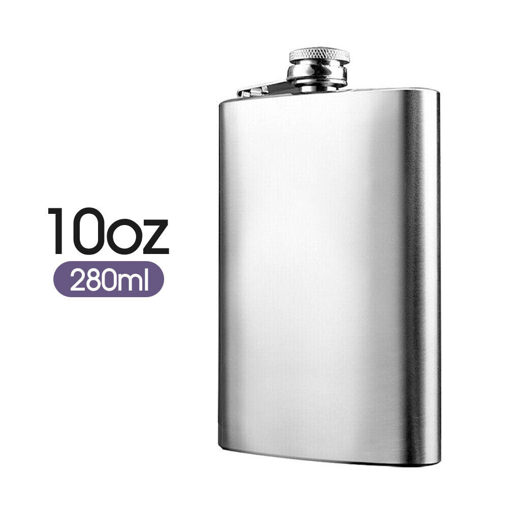 Stainless Steel Hip Liquor Whiskey Alcohol Flask Cap Pocket Wine Bottle 8-18oz