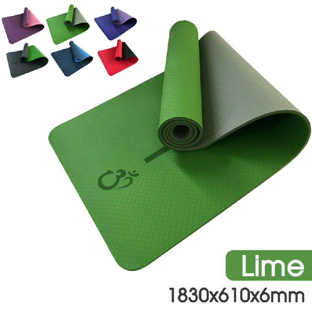 TPE Yoga Mat Eco Friendly Exercise Fitness Gym Pilates Non Slip Dual Layer AU