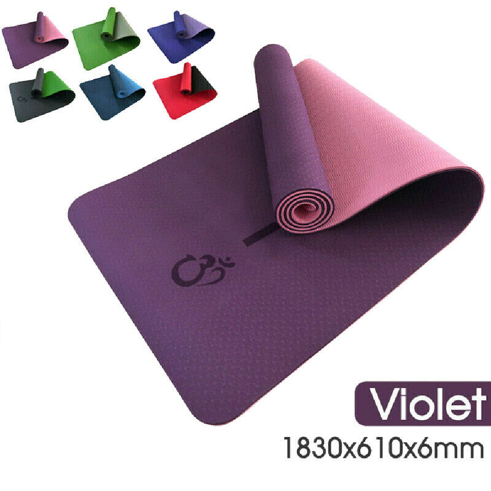 TPE Yoga Mat Eco Friendly Exercise Fitness Gym Pilates Non Slip Dual Layer AU
