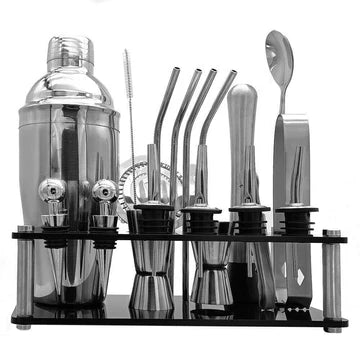 COCKTAIL SHAKER SET MAKER MIXER MARTINI SPIRITS BAR STRAINER BARTENDER STAND KIT