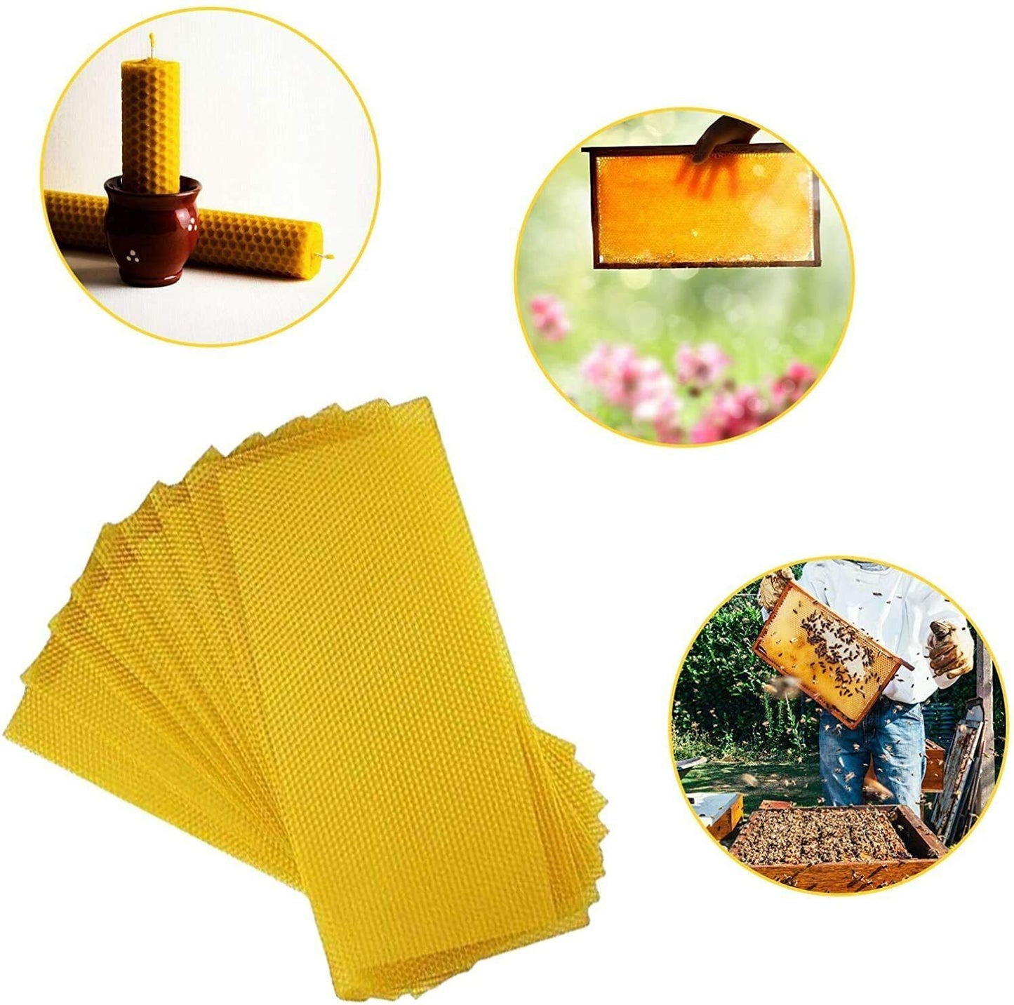 Honeycomb Foundation Sheet Wax Frames Beekeeping Honey Bee Hive Equipment 30PCS