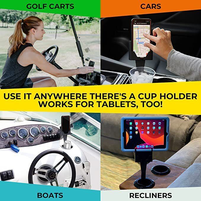 2in1 Phone&Cup Beverage Holder Mount Rotate Car Seat Stand GPS Cradle Bracket AU