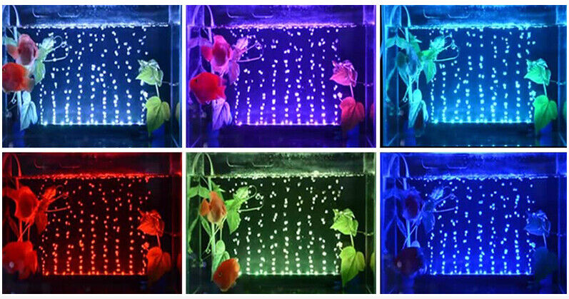 LED Aquarium Lights Submersible Air Bubble RGB Light for Fish Tank Underwater