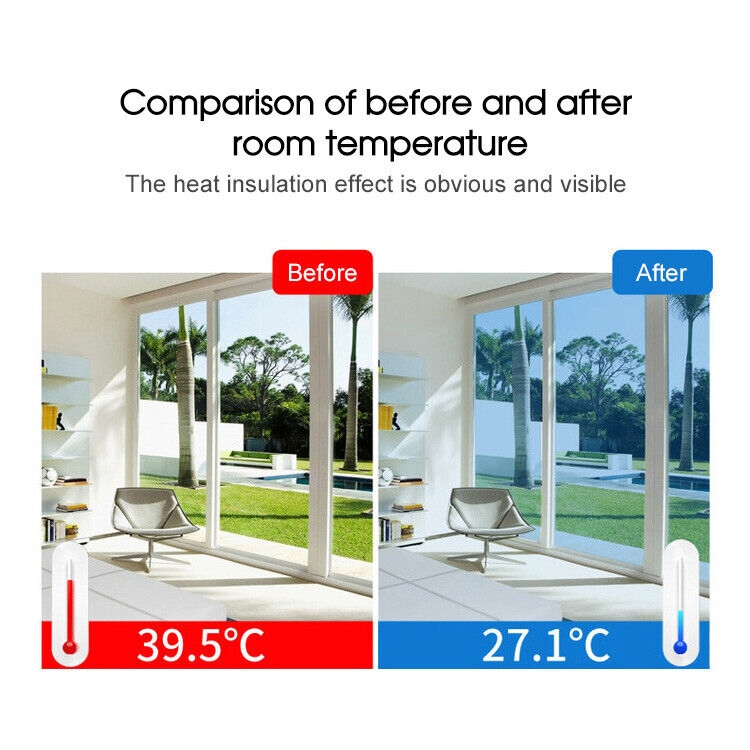 Home Tinting One Way House Window Tint Film Mirror Glass Block Heat/UV Control