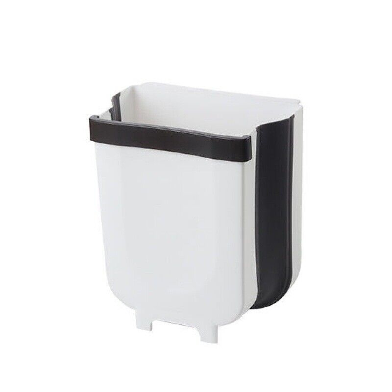 9L Foldable Hanging Trash Can Kitchen Cabinet Door Waste Bin Cupboard Basket AU