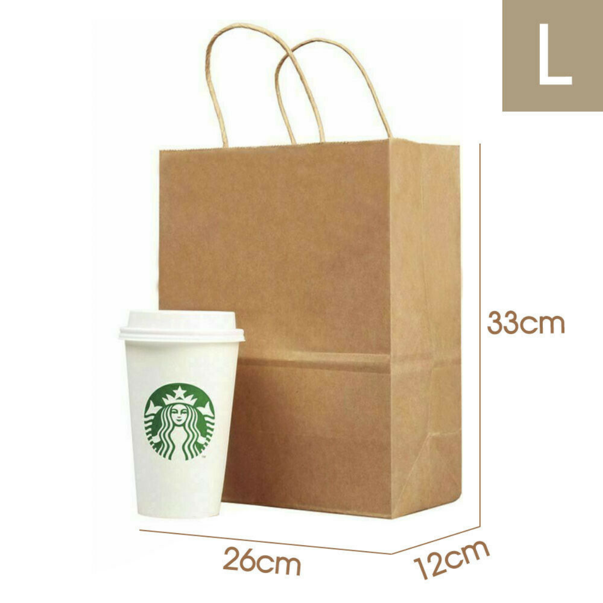 50pcs Bulk Kraft Paper Bags Gift Shopping Carry Craft Brown Bag with Handles AU