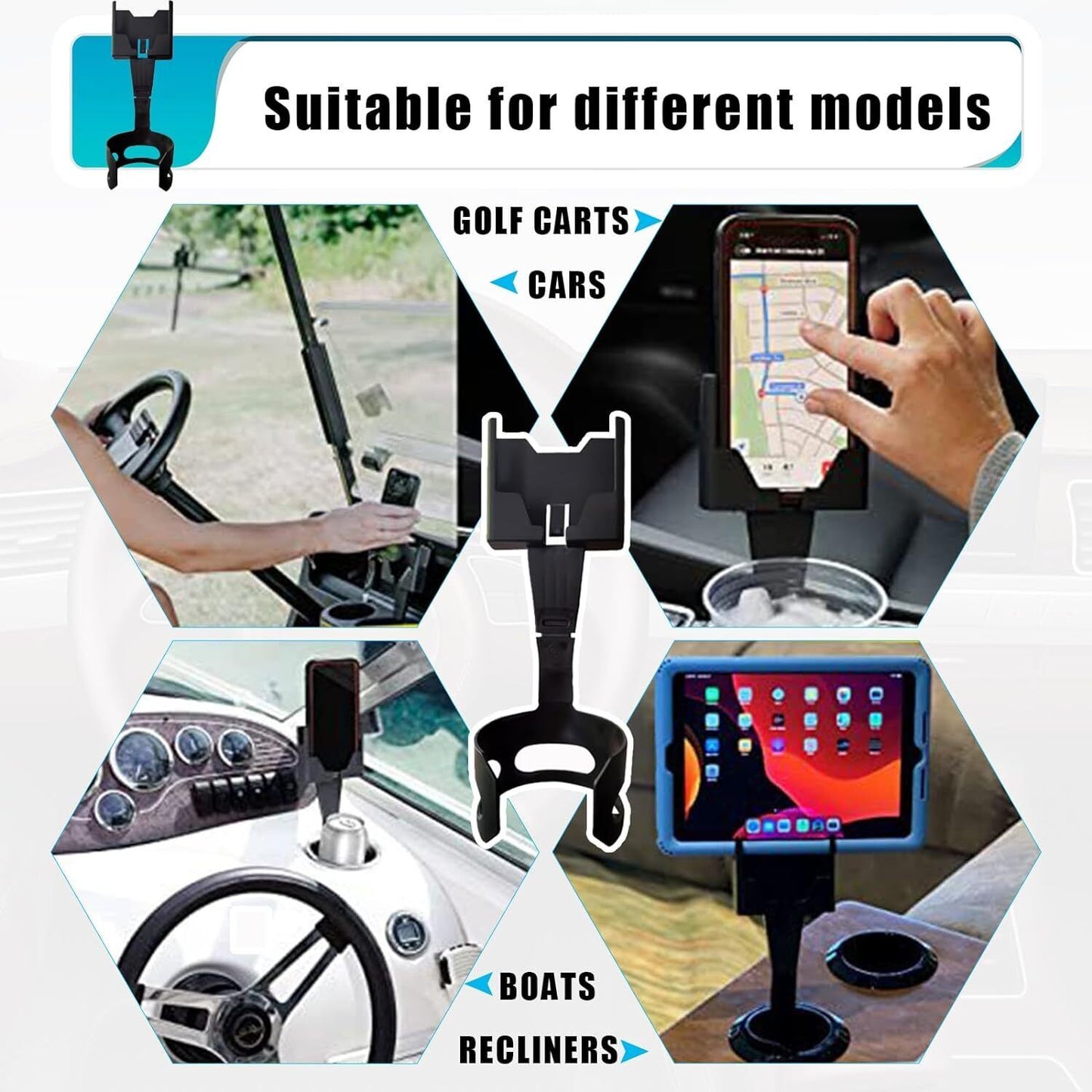 2in1 Phone&Cup Beverage Holder Mount Rotate Car Seat Stand GPS Cradle Bracket AU