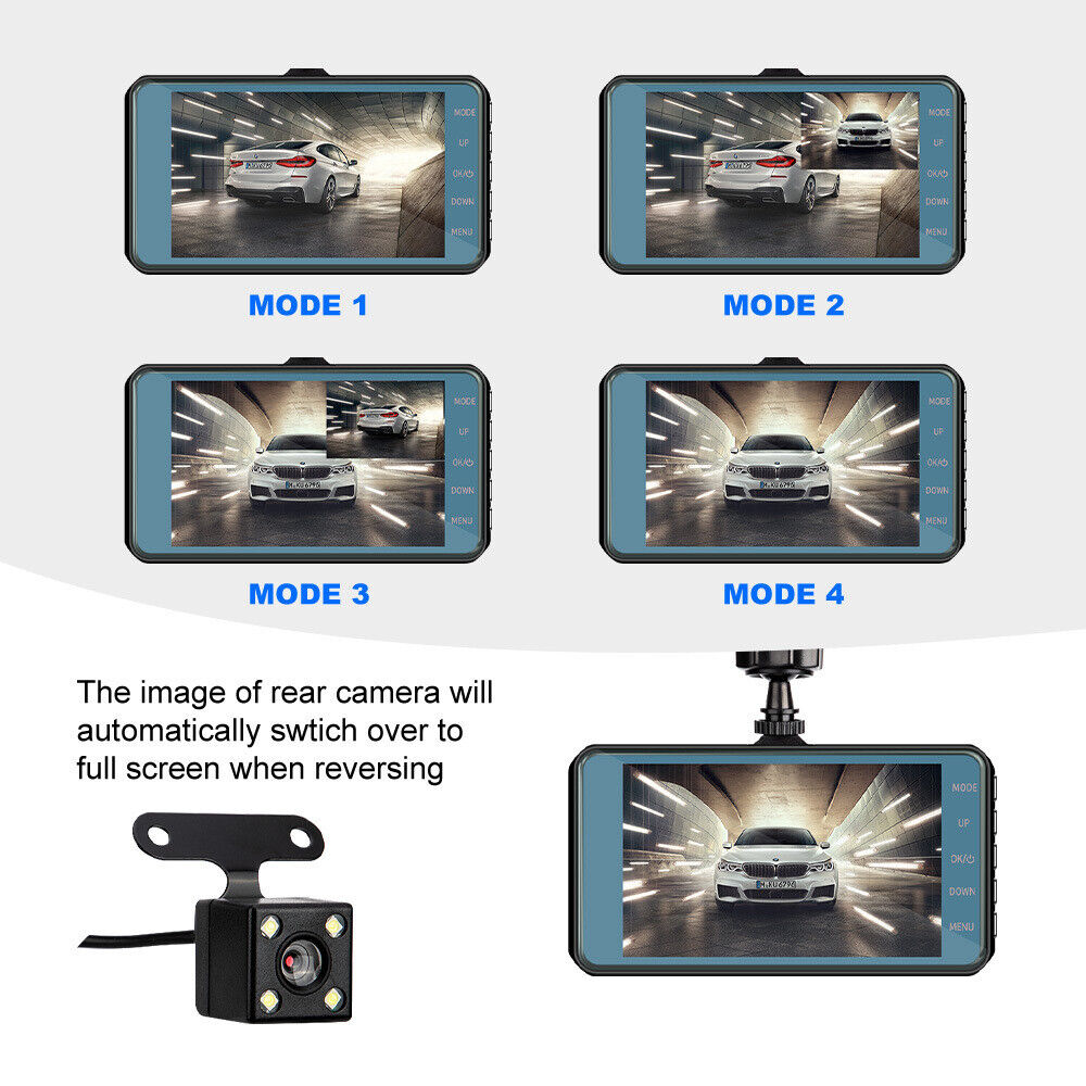 1080P Car Dash Camera Video DVR Recorder Front and Rear Night Vision Dual Cam