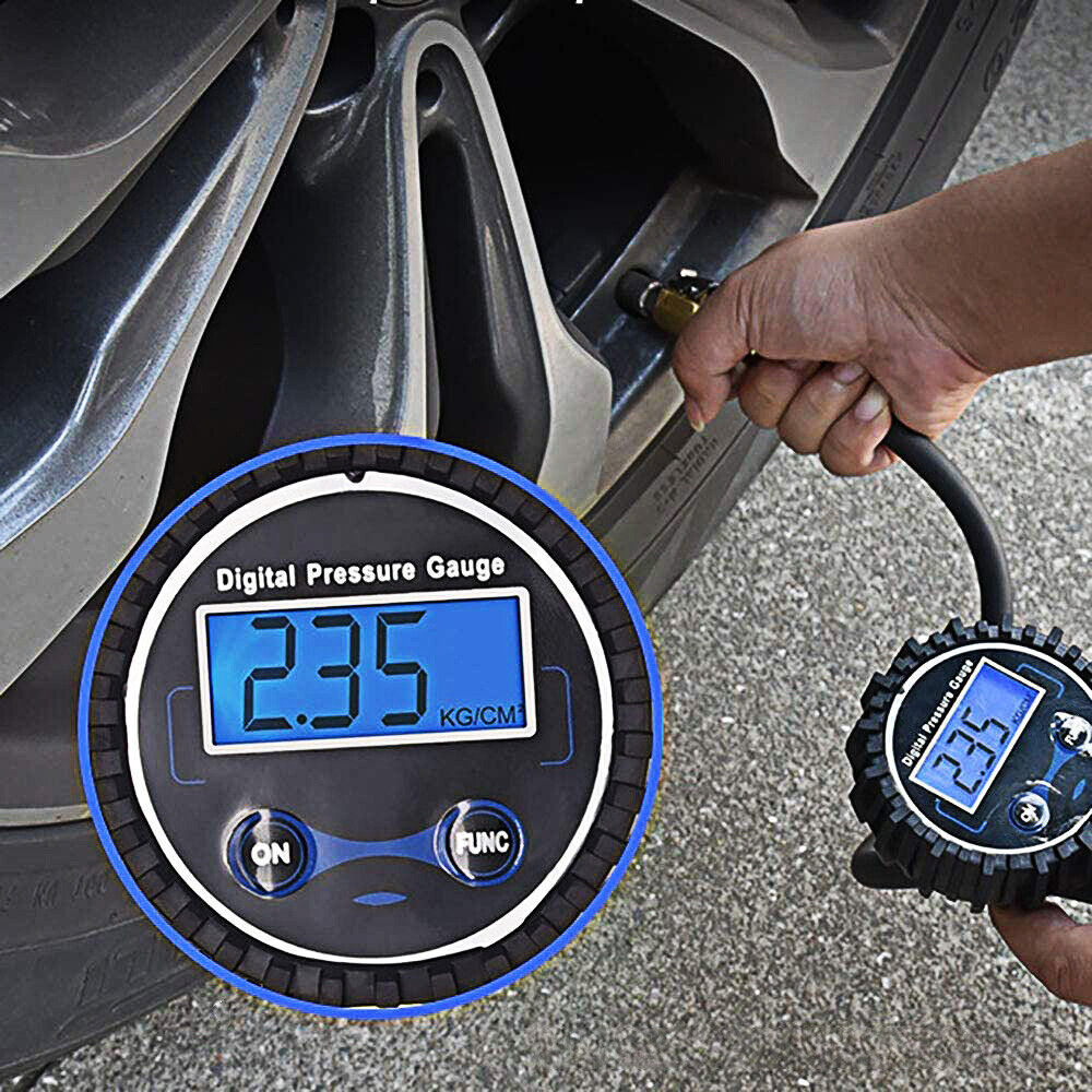 LED Digital Tyre Inflator Car Air Pressure Tire Gauge PSI Hose A Car Motorcycle