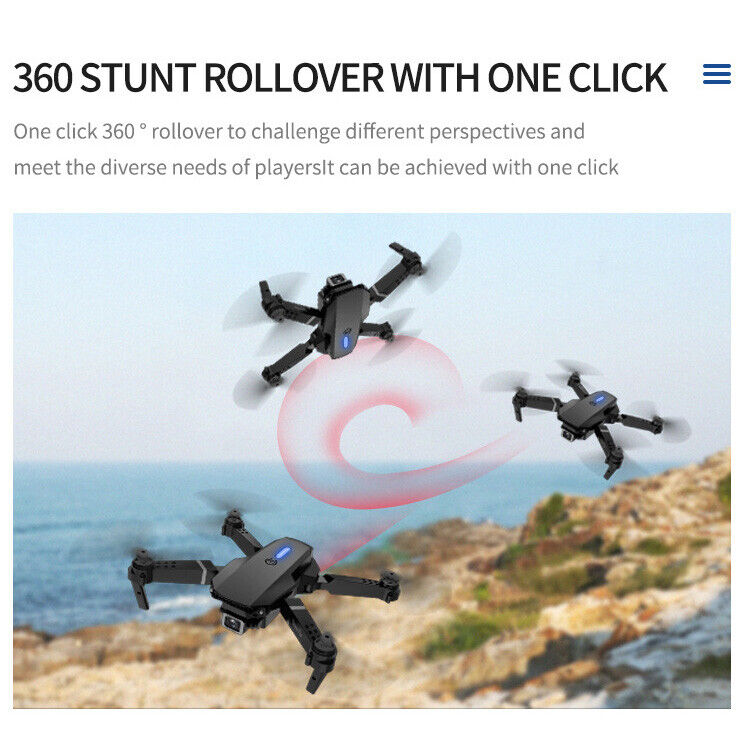 4K GPS Drone with HD Camera Drones WiFi FPV Foldable RC Quadcopter W/2Batteries