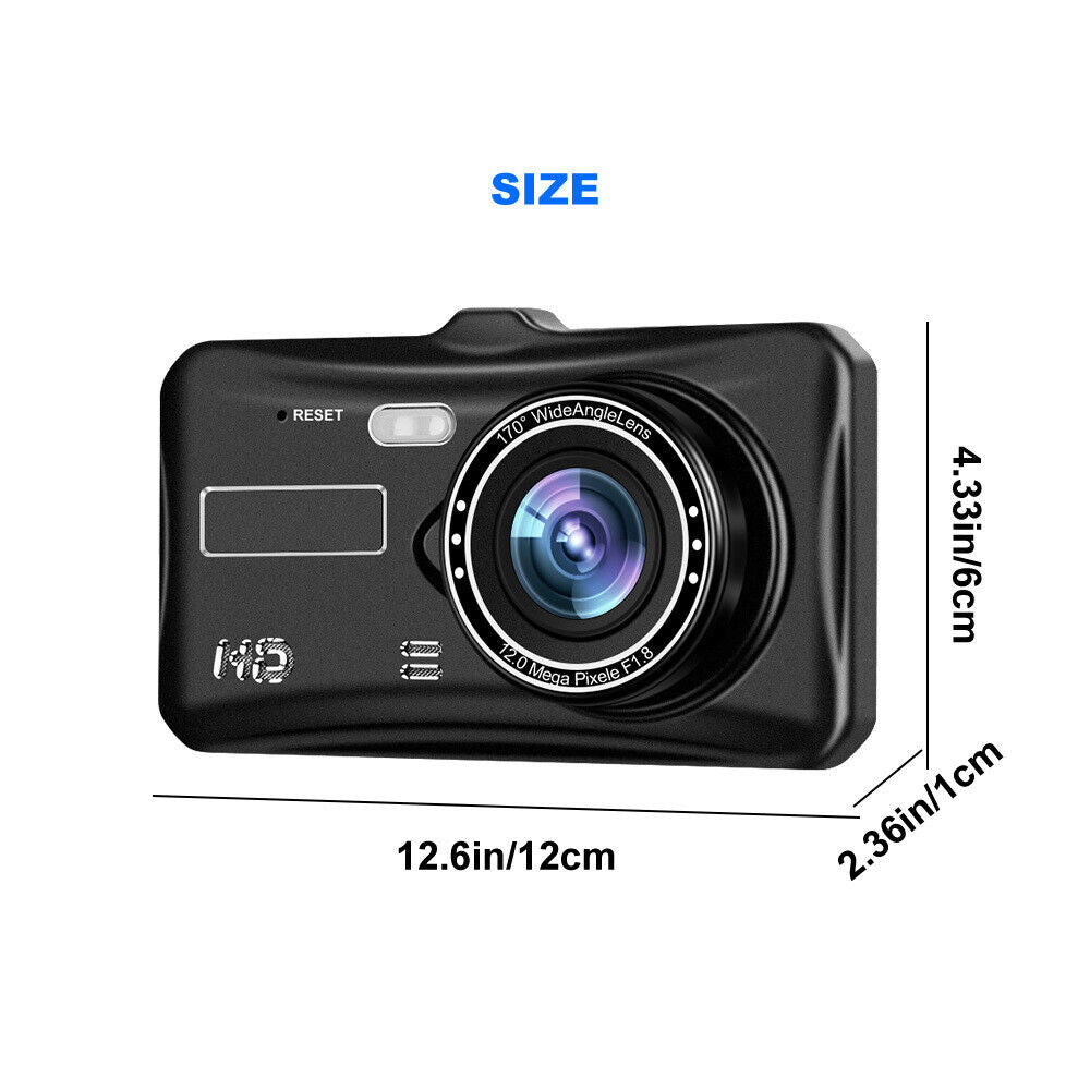 1080P Car Dash Camera Video DVR Recorder Front and Rear Night Vision Dual Cam