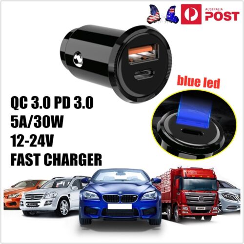 30W Fast Charging Car Quick Charger PD3.0 USB Type-C Cigarette Lighter Adapter