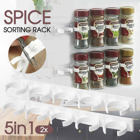 Spice Gripper Strip Kitchen Jar Rack Organiser Storage Holder Wall Cabinet Door