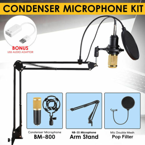 BM800 Dynamic Condenser Microphone Kit Sound Studio Suspension Boom Arm SET AU