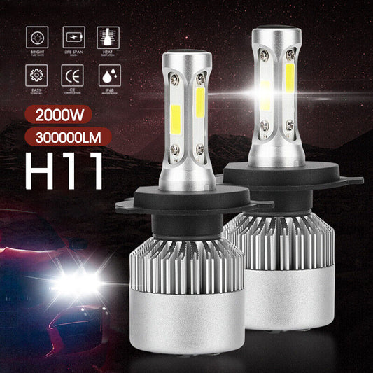 H11 2000w 300000lm led headlight kit lamp bulbs globes high low beam upgrade