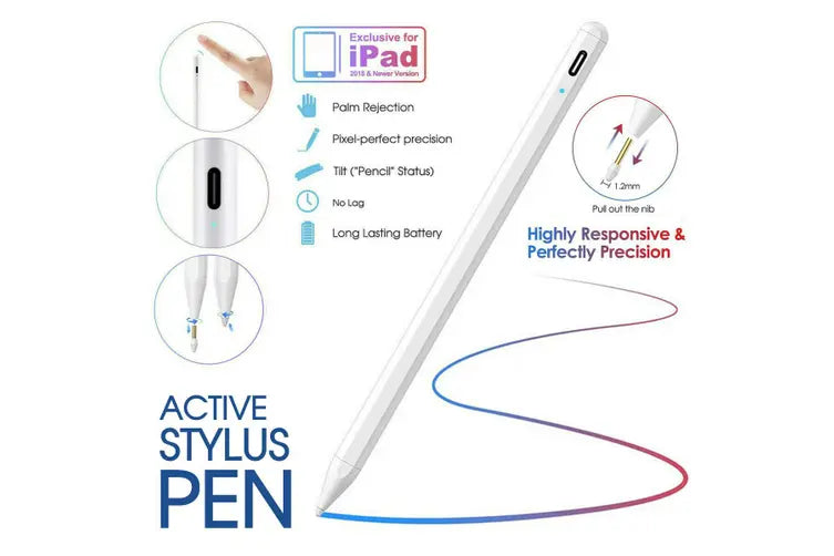 Pencil Pen for Apple iPad 6th/7th/8th/Mini 5th/Pro 11&12.9''/Air 3rd Gen Stylus