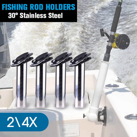 304 Marine Grade Stainless Steel Flush Mount 30 Degree Fishing Rod Holders 2-4X