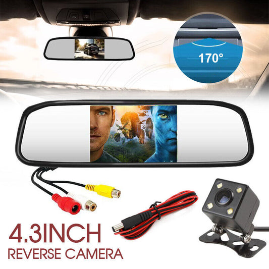 Reverse Camera Night Reversing Camera Rear View Mirror Kit Waterproof HD Monitor