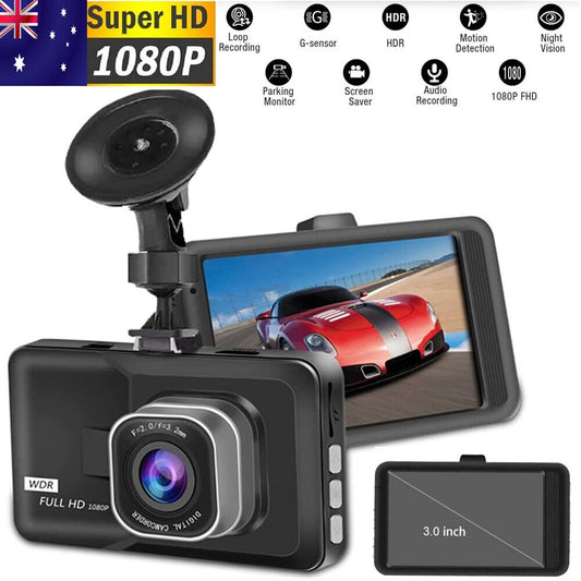 HD 1080P Car DVR 3" Lens Dash Cam Video Recorder Camera G-sensor Night Vision AU