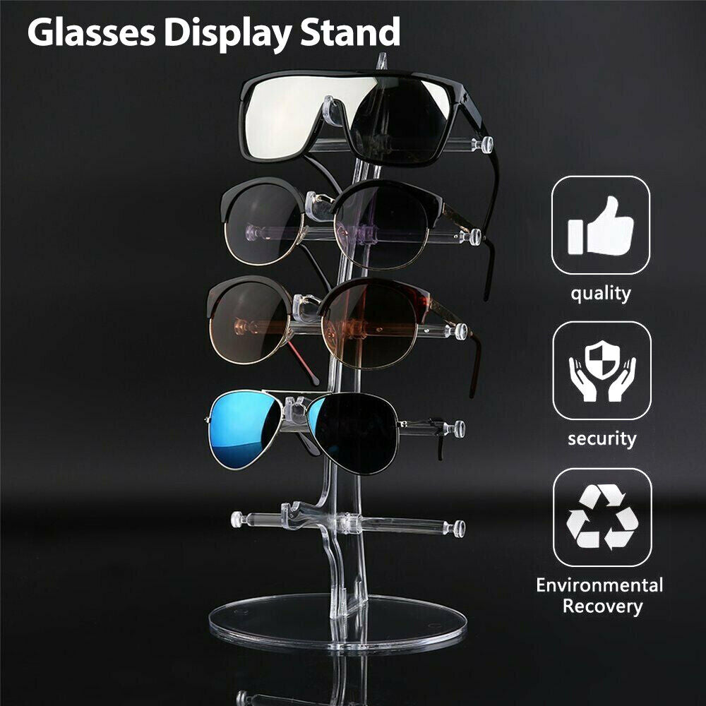 5 Pair Rack Show Sunglasses Glasses Display Stand Holder Plastic Counter