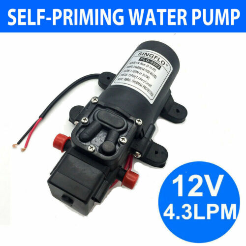 12V 4.3Lpm Self-Priming Water Pump High-Pressure Caravan Camping Boat AU Stock