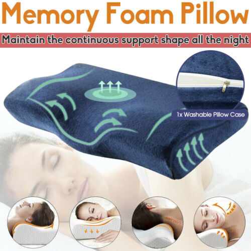 Health Care Memory Foam Neck Pillow Cushion Support Rebound Contour Pain Relief