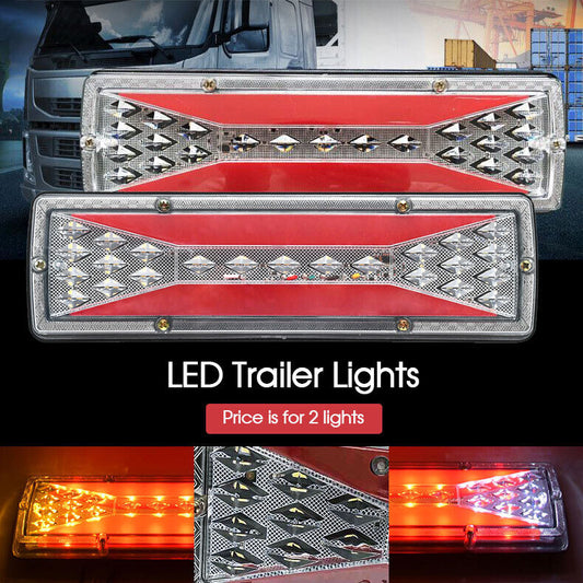 X2 LED Trailer Lights Tail Lamp Stop Brake Dynamic Indicator 12V Taillight Pair