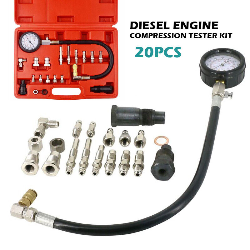 20PCS NEW Diesel Engine Compression Automotive Compressor Tester Kit Tool Set AU