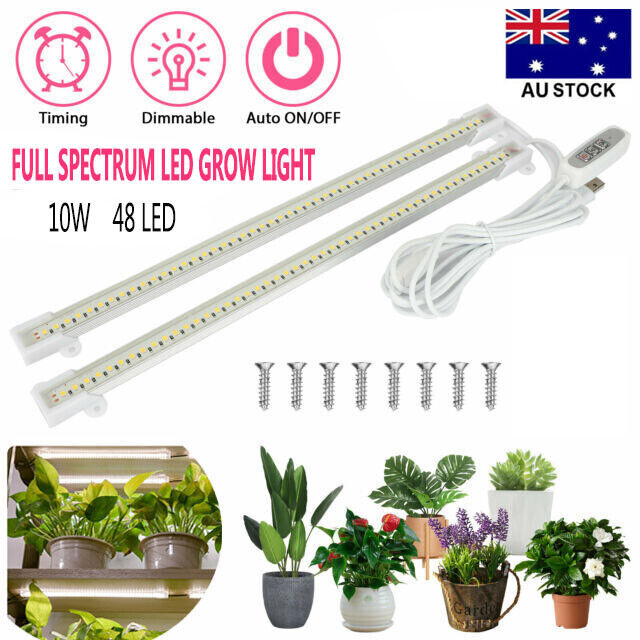 10W LED Grow Light Tube Strip Full Spectrum Lamp for Indoor Plants Flower Veg