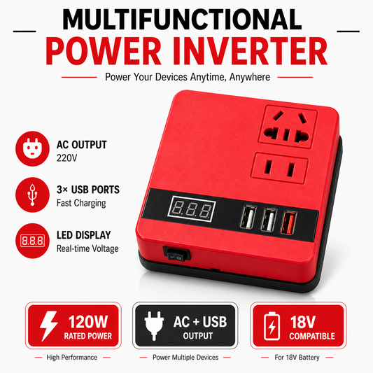 For Milwaukee M18 Battery Inverter 18V 120W Power Converter USB AC
