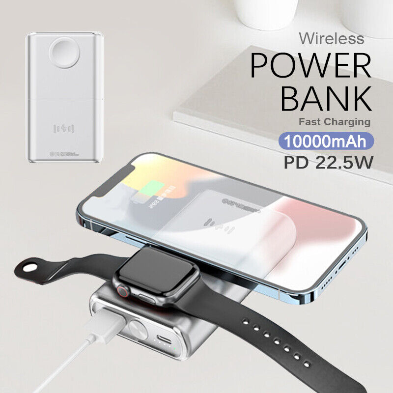Smart Phone Watch PD22.5W Wireless Fast Charging Power Bank 10000mAh AU