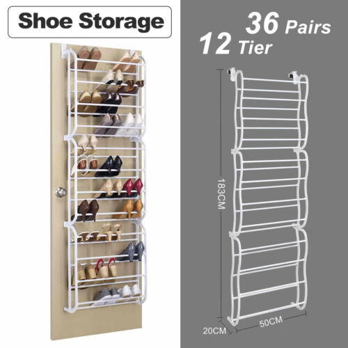 36 Pair Shoe Over Door Hanging Holder Organiser Shelf Rack Storage Hook AU Stock