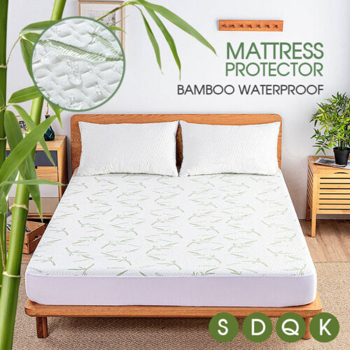 Bamboo Matress Waterproof Mattress Protector Bed Single King Queen Double NEW