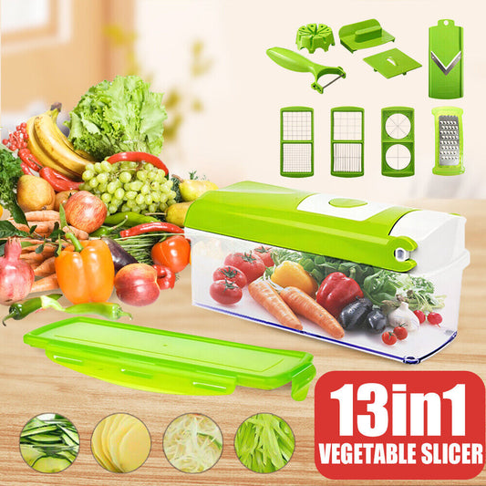 13IN1 A Food Slicer Fruit Cutter Dicer Nicer Container Chopper Peeler Vegetable