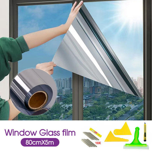 Home Tinting One Way House Window Tint Film Mirror Glass Block Heat/UV Control