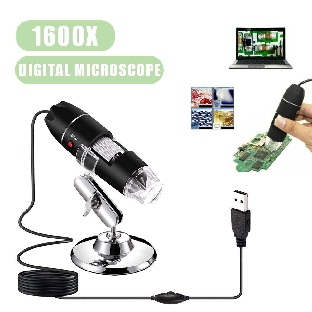 1600X Microscope 8LED Camera Magnifier Tool USB Digital for Android Mac Widows