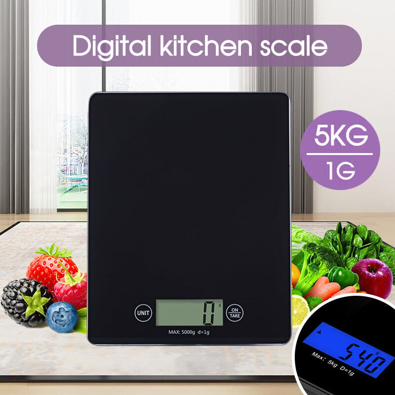 5KG/1g Digital Kitchen Scales Electronic Weight Scale Food Fruit Meat Postal New